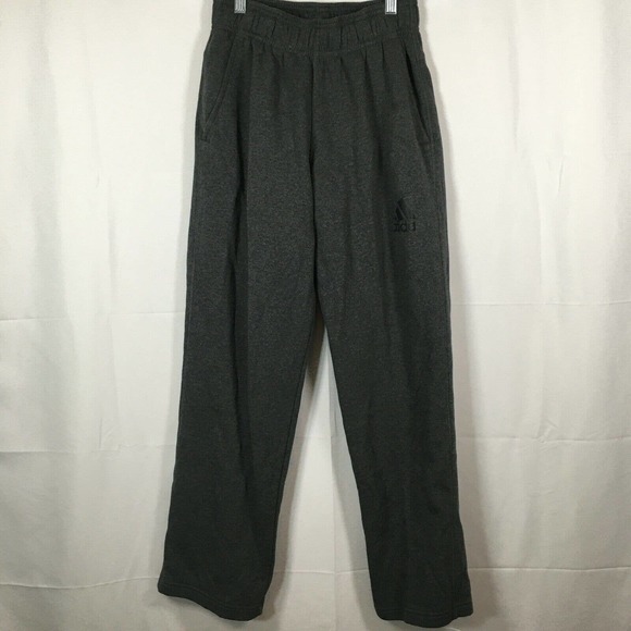Adidas Sweatpants Mens Sz S Charcoal Gray Cotton‎ Knit Elastic Waist Athletic - Picture 1 of 11
